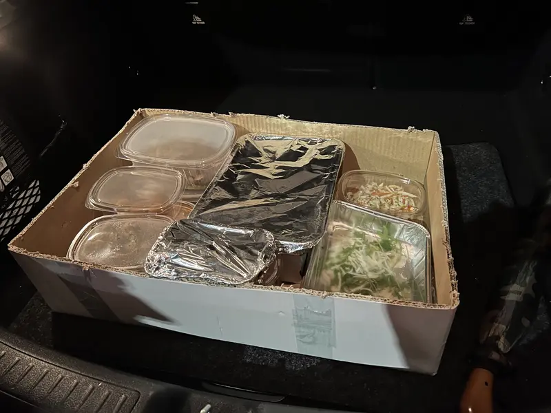 The car's boot full of delicious fish